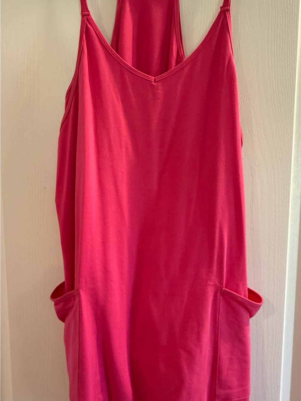 Amazon Hot Pink Racerback Tank Dress with Side Pockets
